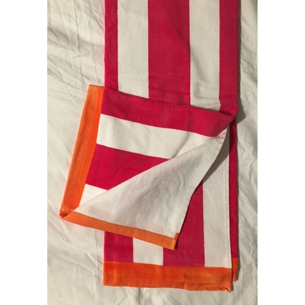 Beach‎ Towel Destination Holiday 'Hot Pink and White Stripe' 32